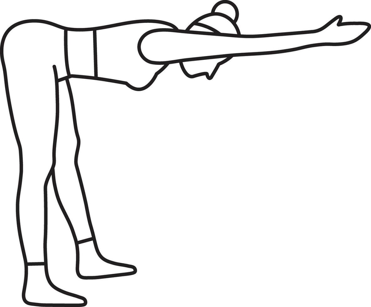 Facile vecteur illustration de ardha prasarita Padottanasana, en bonne santé mode de vie, yoga asana, des sports, griffonnage et esquisser