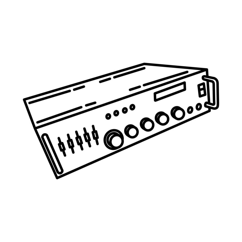 icône de l'amplificateur. doodle dessinés à la main ou style d'icône de contour vecteur