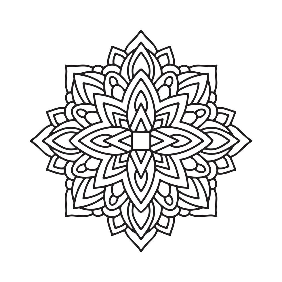 icône de mandala, style de contour vecteur