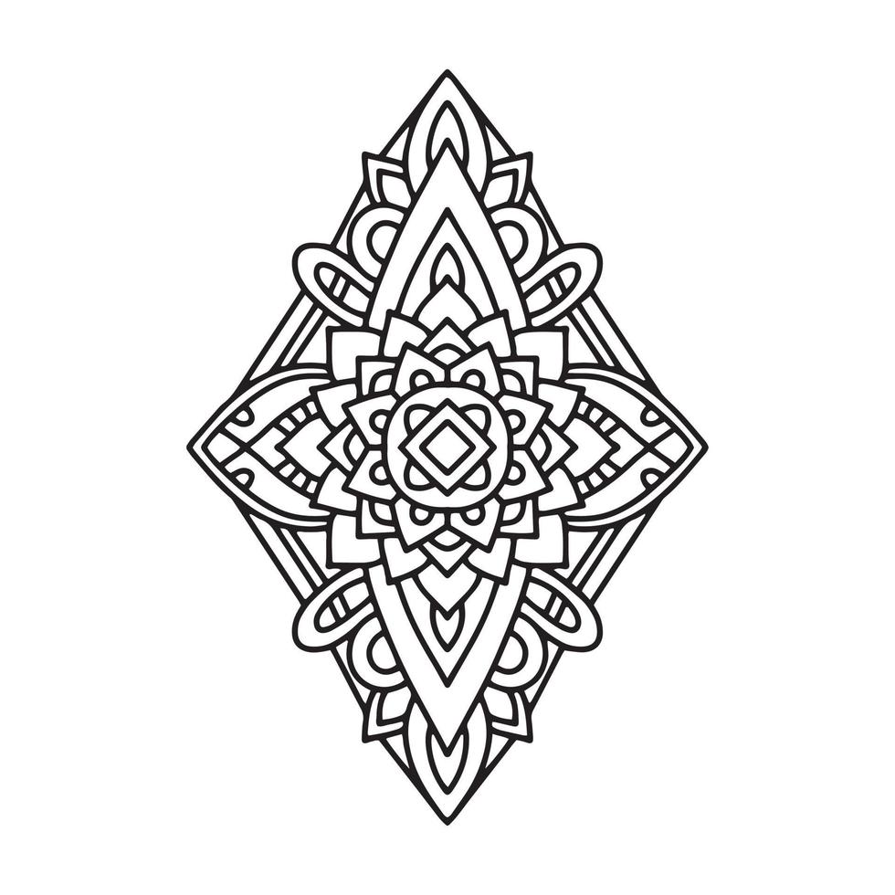 icône de mandala tribal, style de contour vecteur