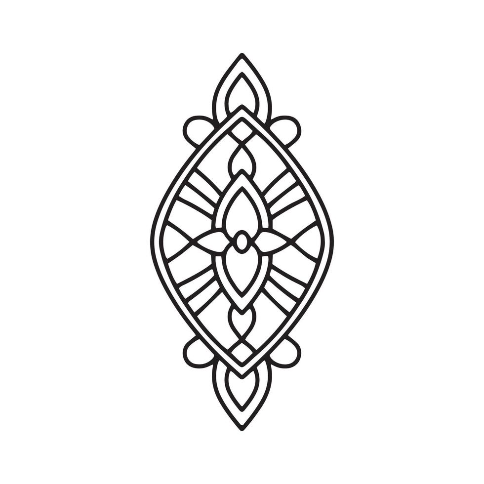 icône de mandala de méditation, style de contour vecteur