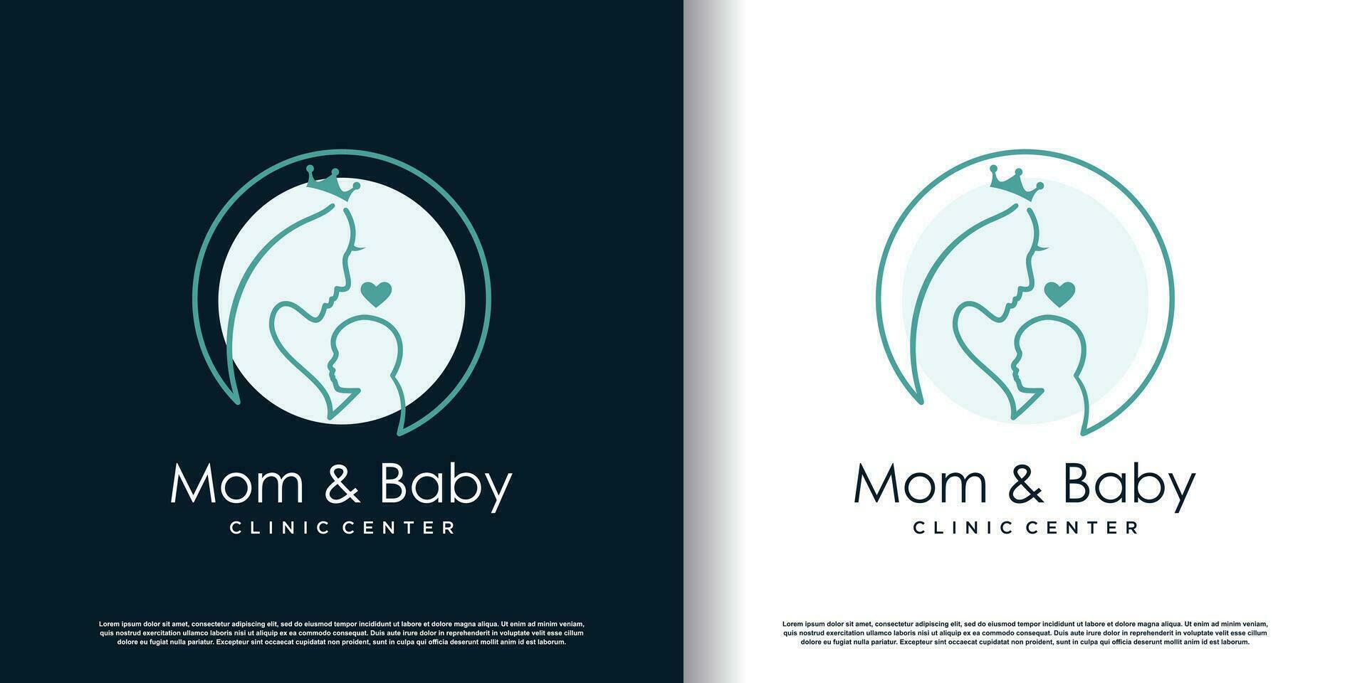 vecteur de conception de logo bébé maman avec concept créatif