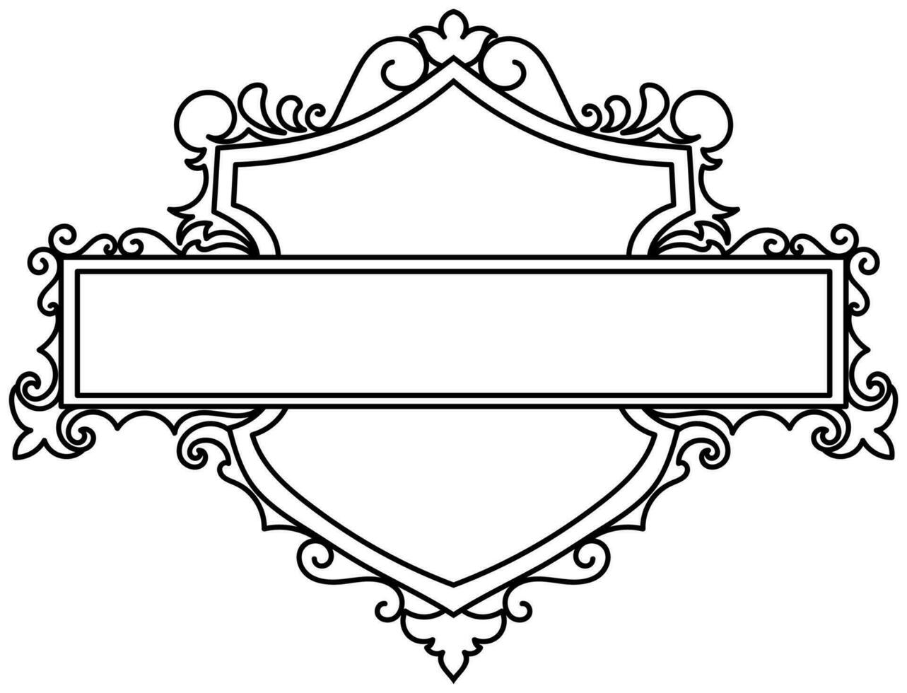 ancien horizontal Cadre étiquette lignes pour fabrication catalogues et brochures pour café magasins et boutiques. vecteur