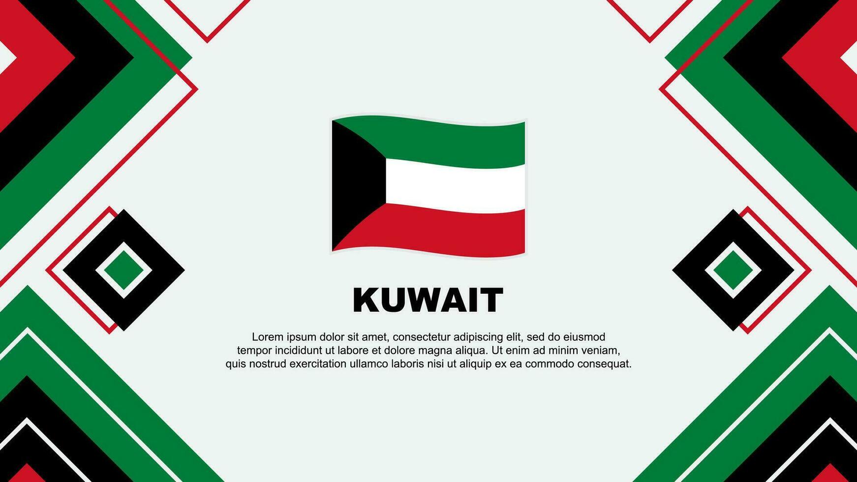 Koweit drapeau abstrait Contexte conception modèle. Koweit indépendance journée bannière fond d'écran vecteur illustration. Koweit Contexte