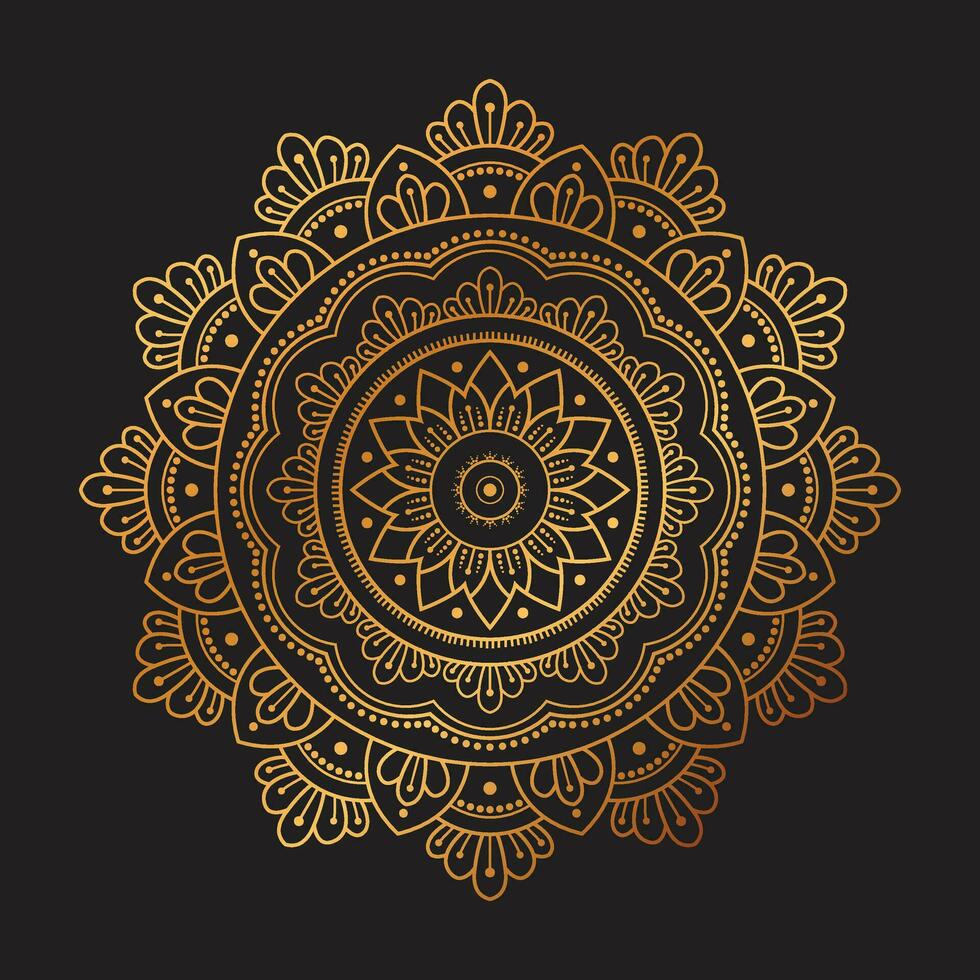 d'or luxe mandala vecteur conception, mandala pour henné, Mehndi, tatouage, décoratif ethnique ornemental éléments, Oriental motifs