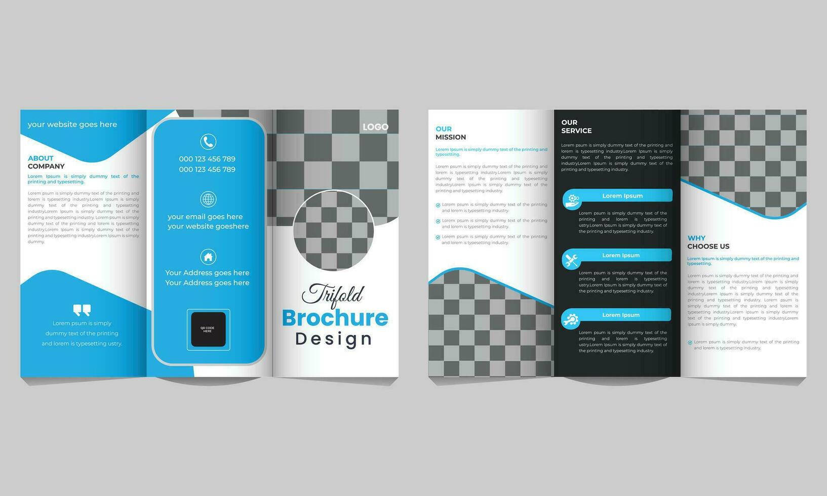 entreprise affaires tri plier brochure modèle pour promotion commercialisation gratuit vecteur