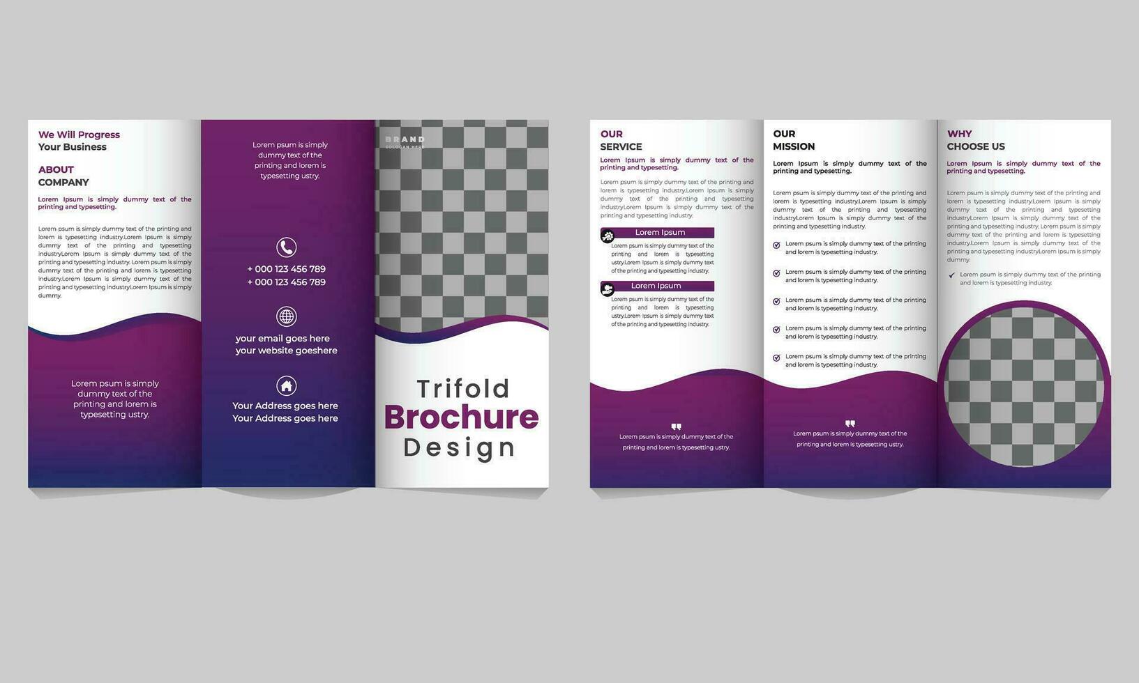 moderne entreprise affaires à trois volets brochure conception modèle pro vecteur gratuit vecteur