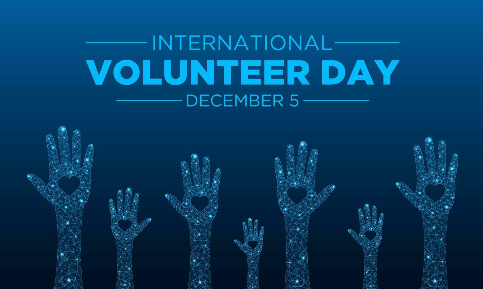 international bénévole journée est observé chaque année sur le 5e décembre . vecteur modèle pour bannière, salutation carte, affiche avec Contexte. vecteur illustration.