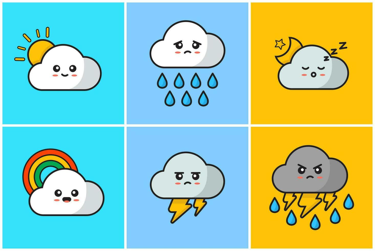 mignonne nuage emoji émotion vecteur