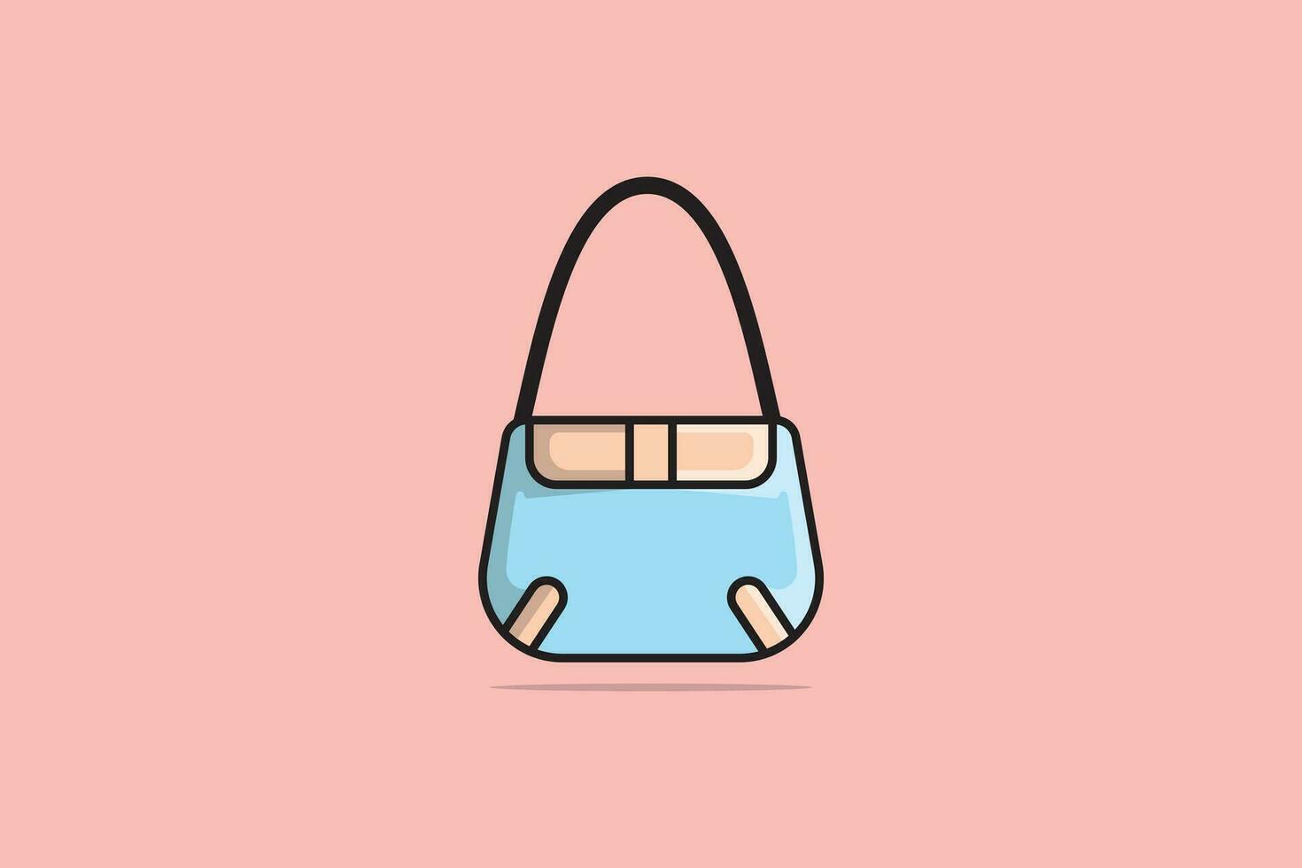 élégant Orange et bleu Couleur bourse ou sac vecteur illustration. beauté mode objets icône concept. femmes bourse dans unique style vecteur conception. femmes mode bijoux accessoires vecteur conception.