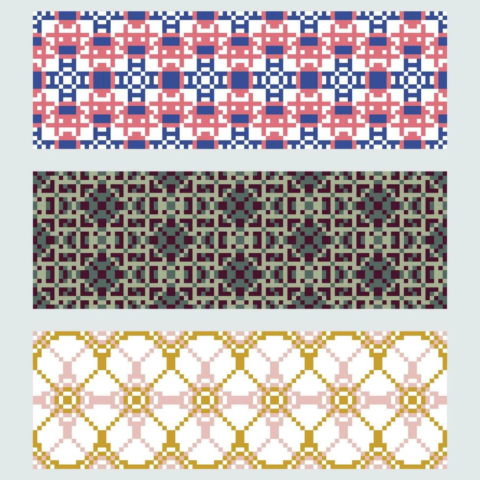 quatre différent motifs avec géométrique formes vecteur