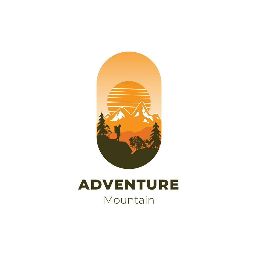 aventure Montagne logo illustration conception modèle vecteur