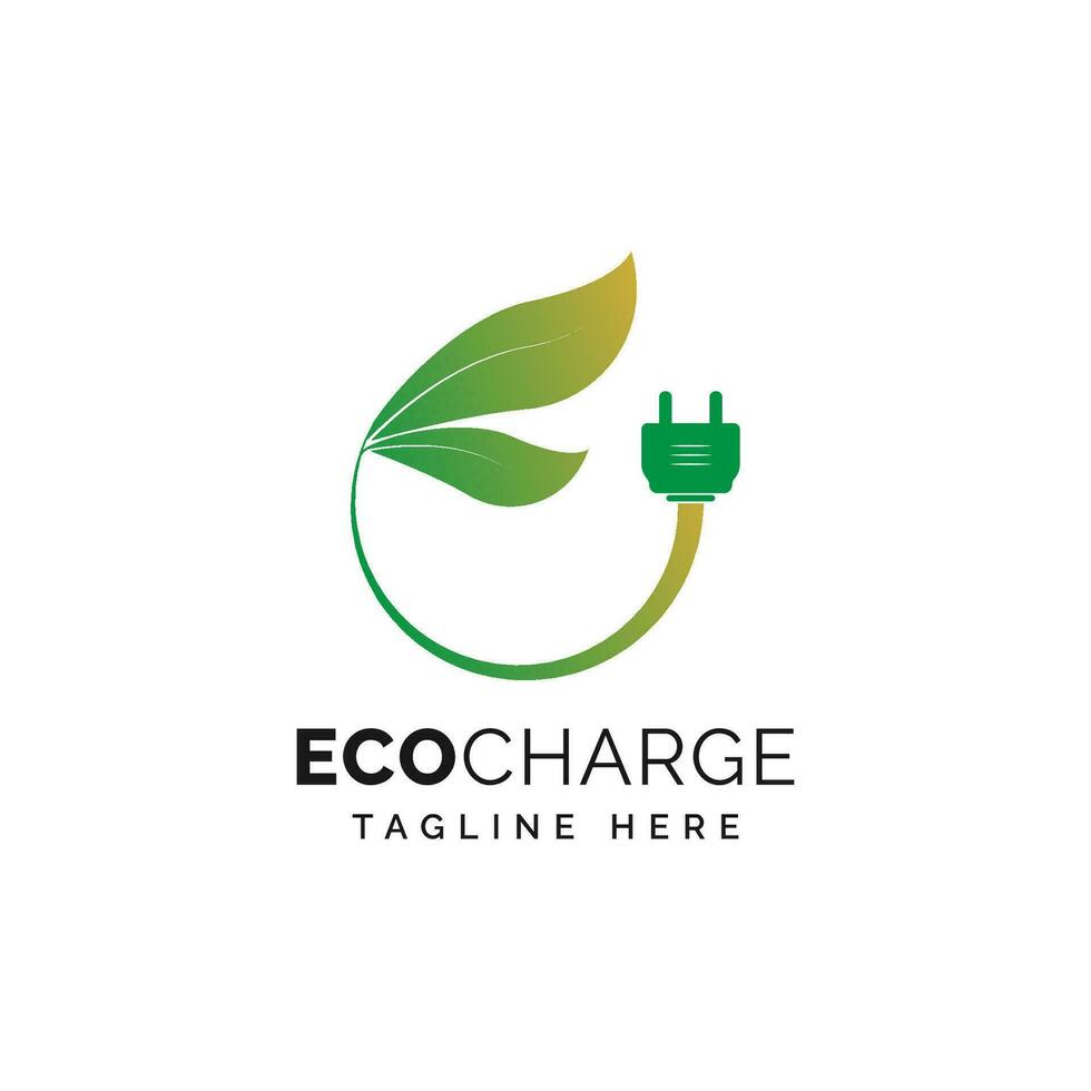 éco charge vert énergie logo conception modèle vecteur