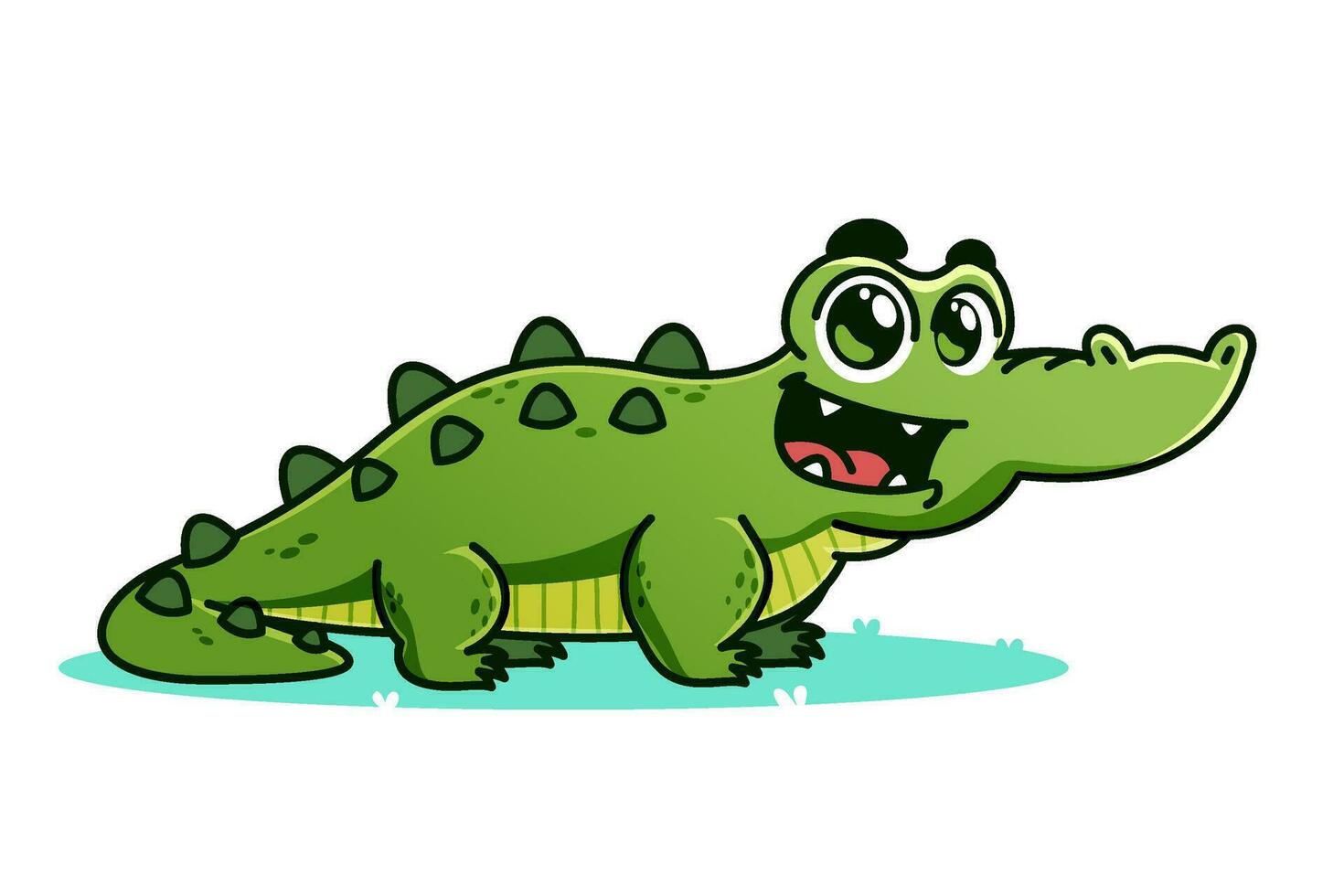 mignonne alligator dessin animé, animal alphabet mignonne dessin animé vecteur