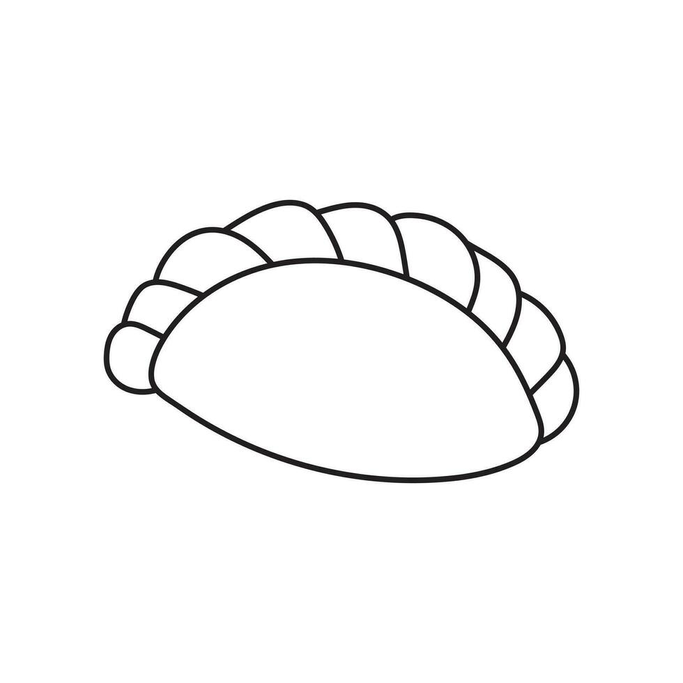 main tiré des gamins dessin dessin animé vecteur illustration frit tarte empanada icône isolé sur blanc Contexte