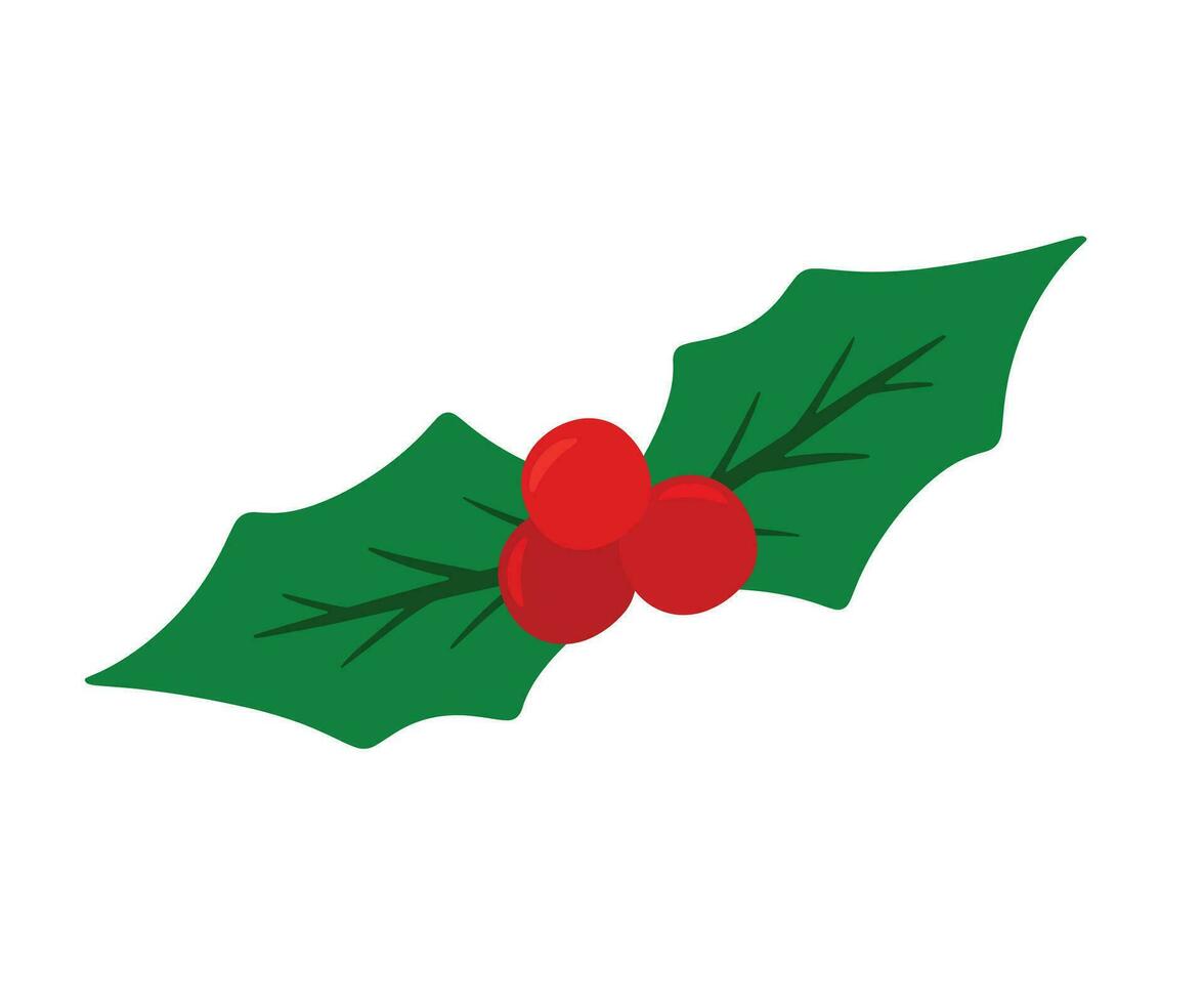 houx baie icône Noël élément décoration vecteur illustration