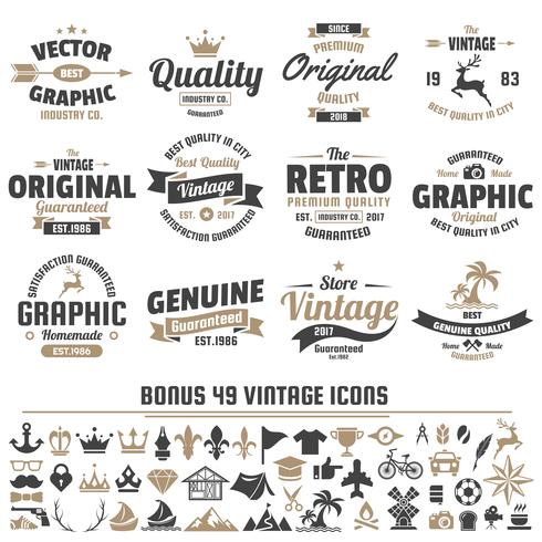 Logo vectoriel rétro vintage pour bannière