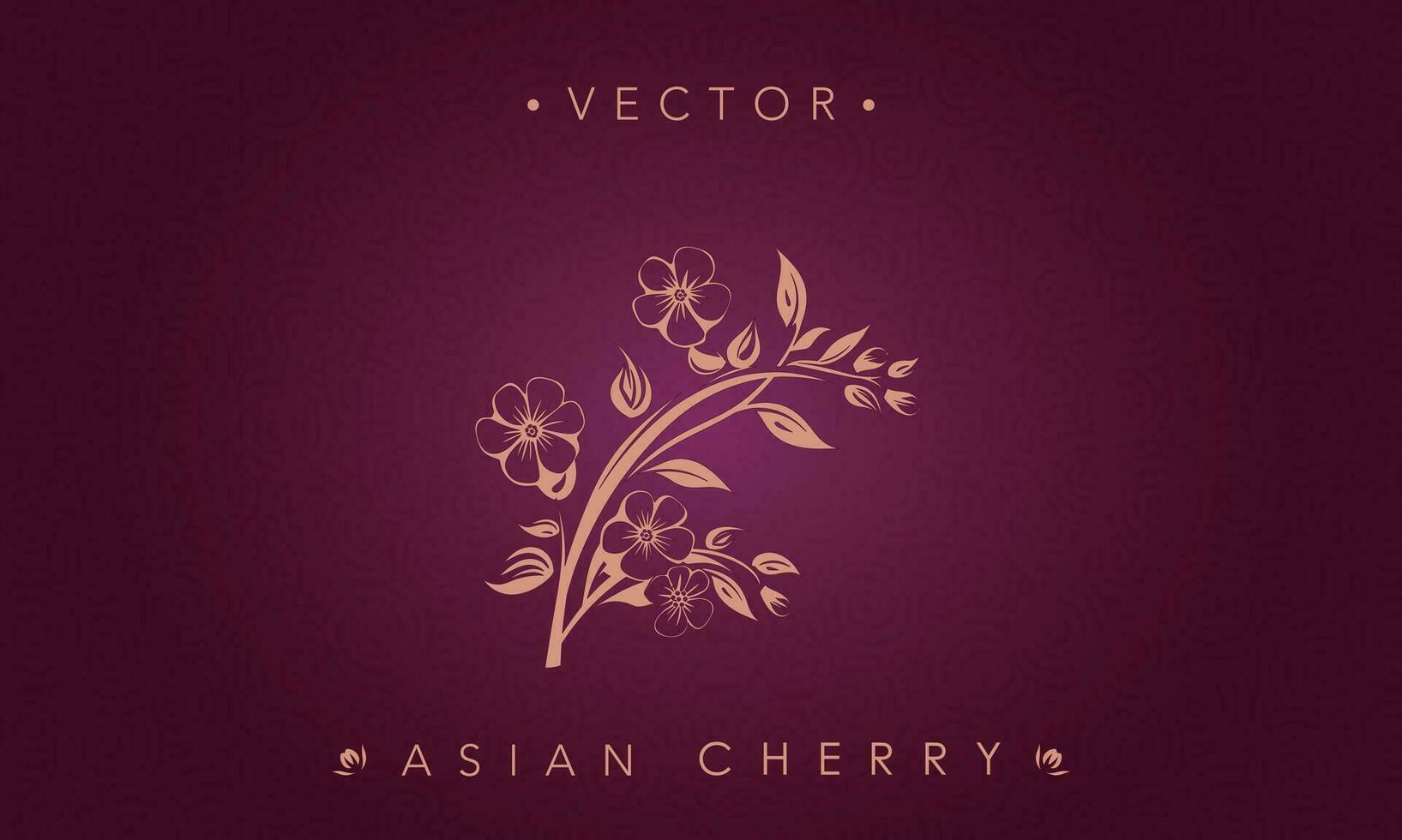 asiatique Cerise fleurs avec d'or accents vecteur