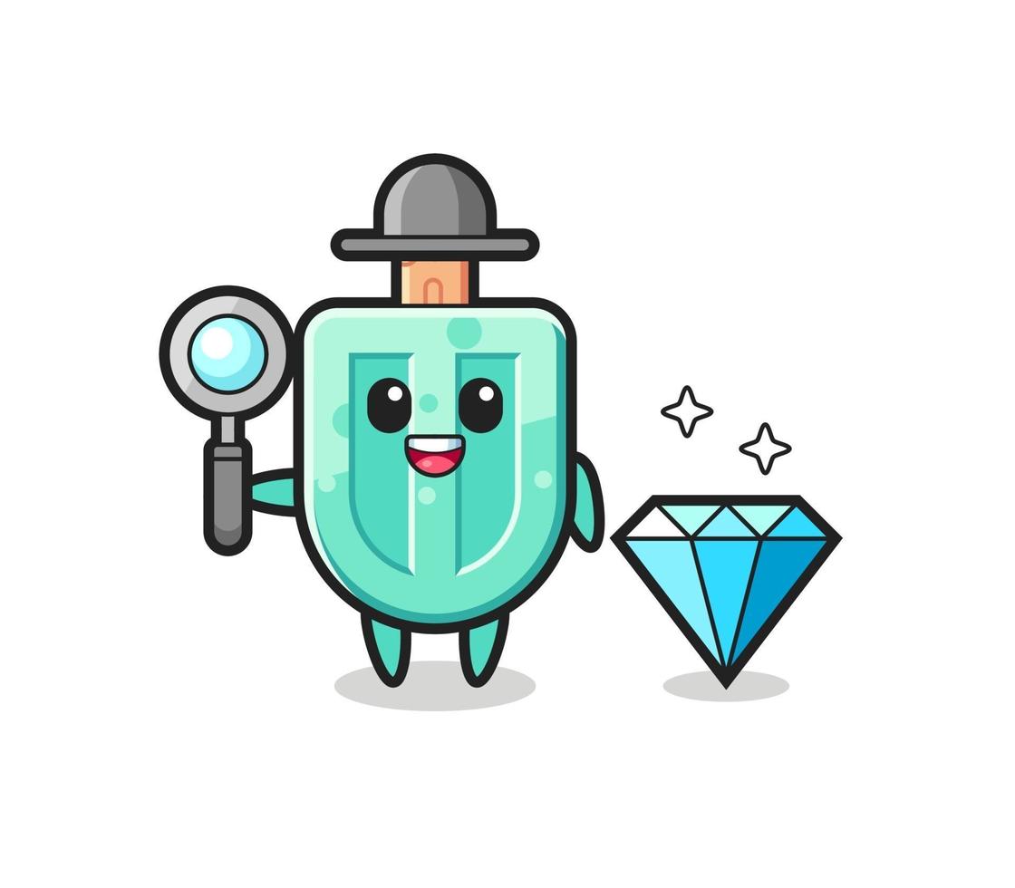 illustration du personnage de sucettes glacées avec un diamant vecteur