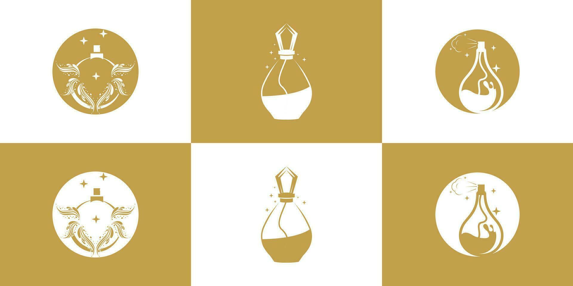 vecteur ensemble de luxe parfum bouteille logo conception inspiration collection prime parfum minimaliste style prime vecteur