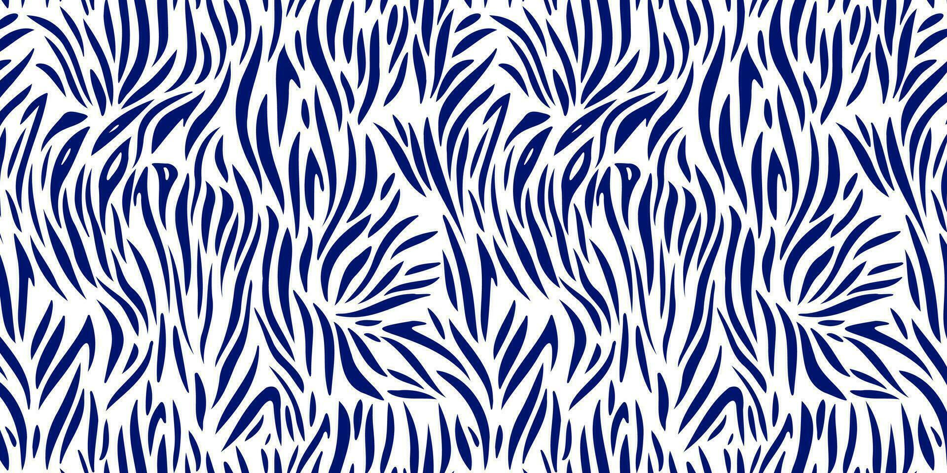 abstrait sans couture Contexte avec tigre imprimer. main dessiné. bleu lignes sur une blanc isolé Contexte. vecteur