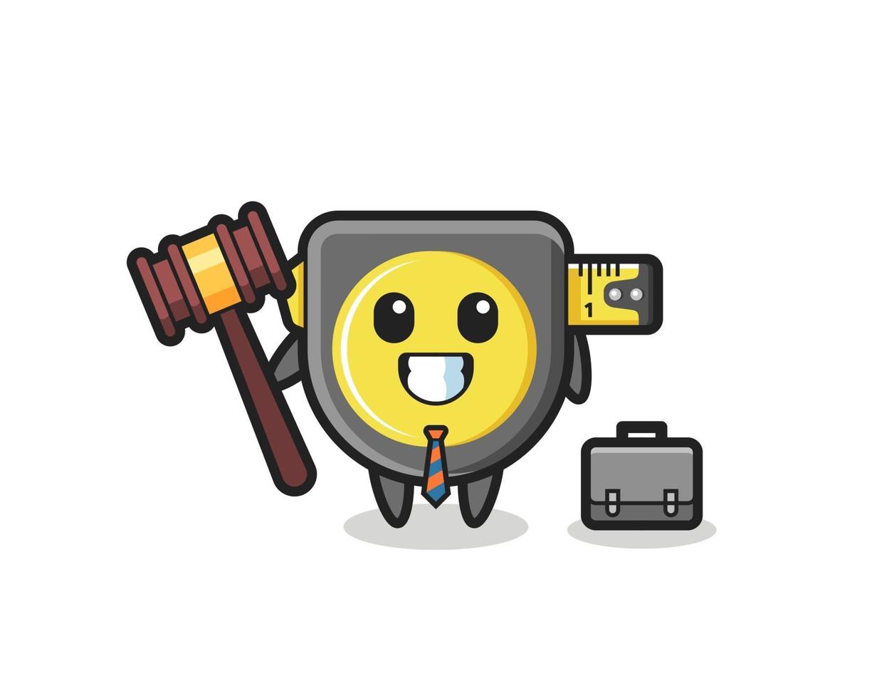 illustration de la mascotte du ruban à mesurer en tant qu'avocat vecteur