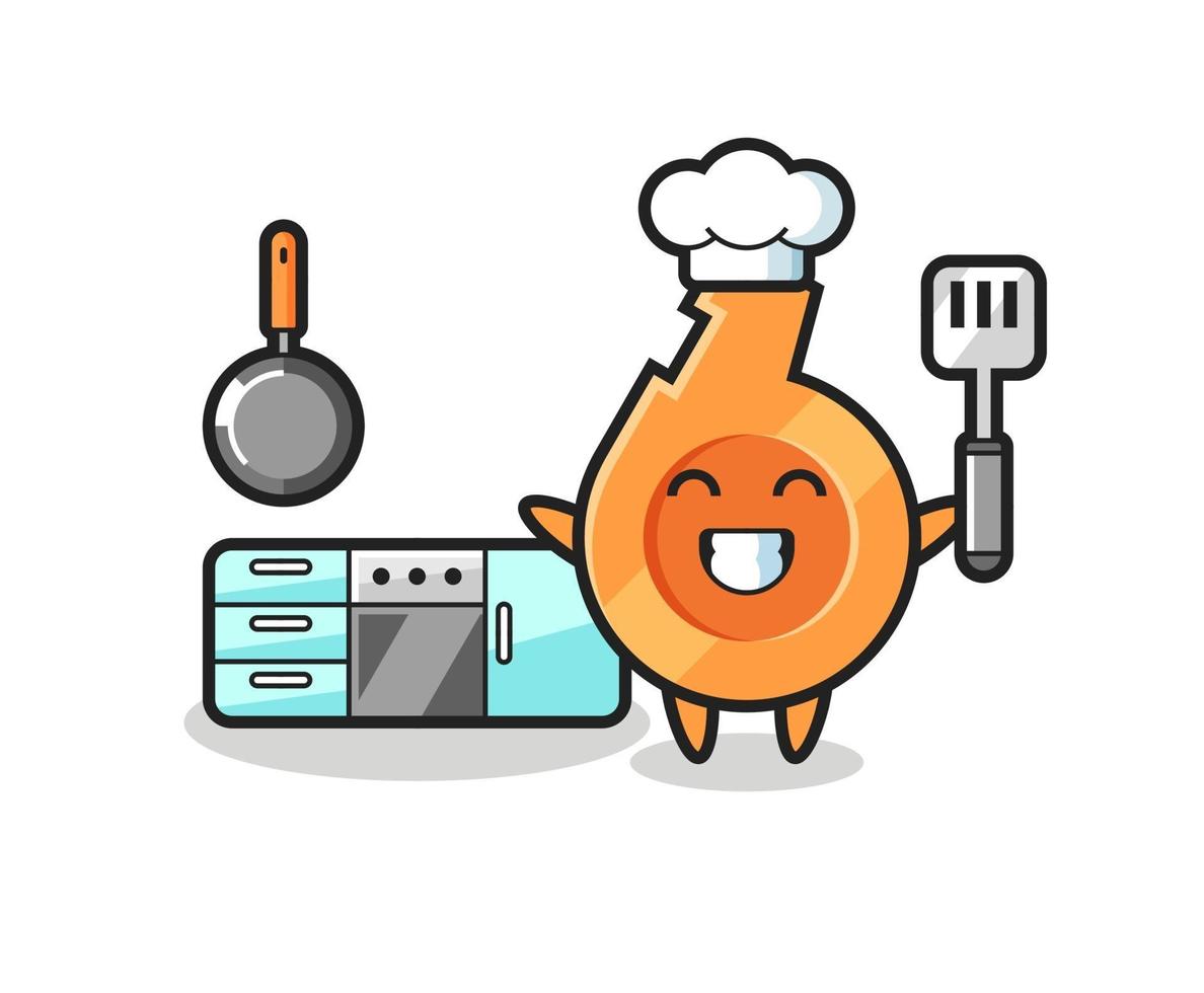 illustration du personnage de sifflet en tant que chef cuisine vecteur
