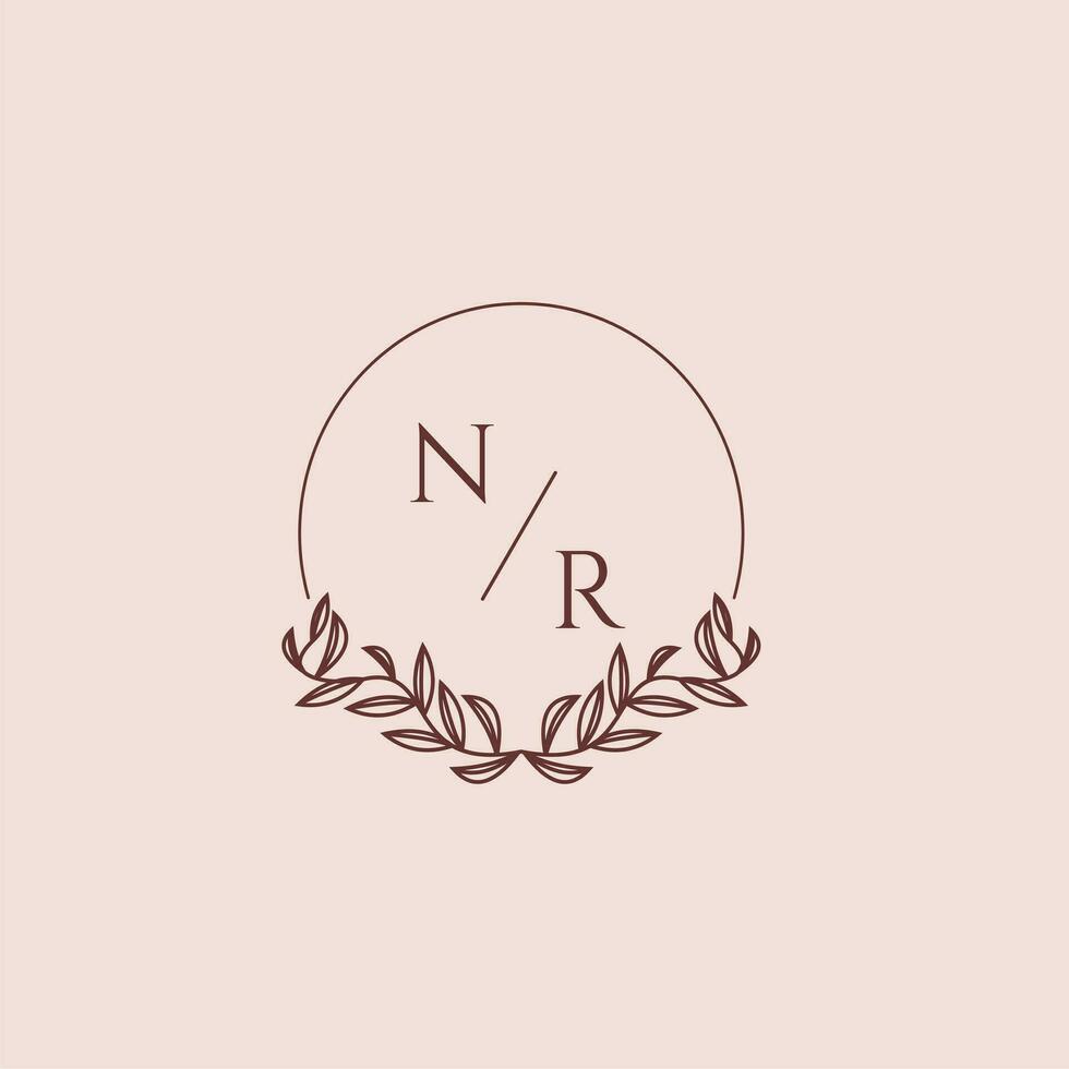 nr initiale monogramme mariage avec Créatif cercle ligne vecteur