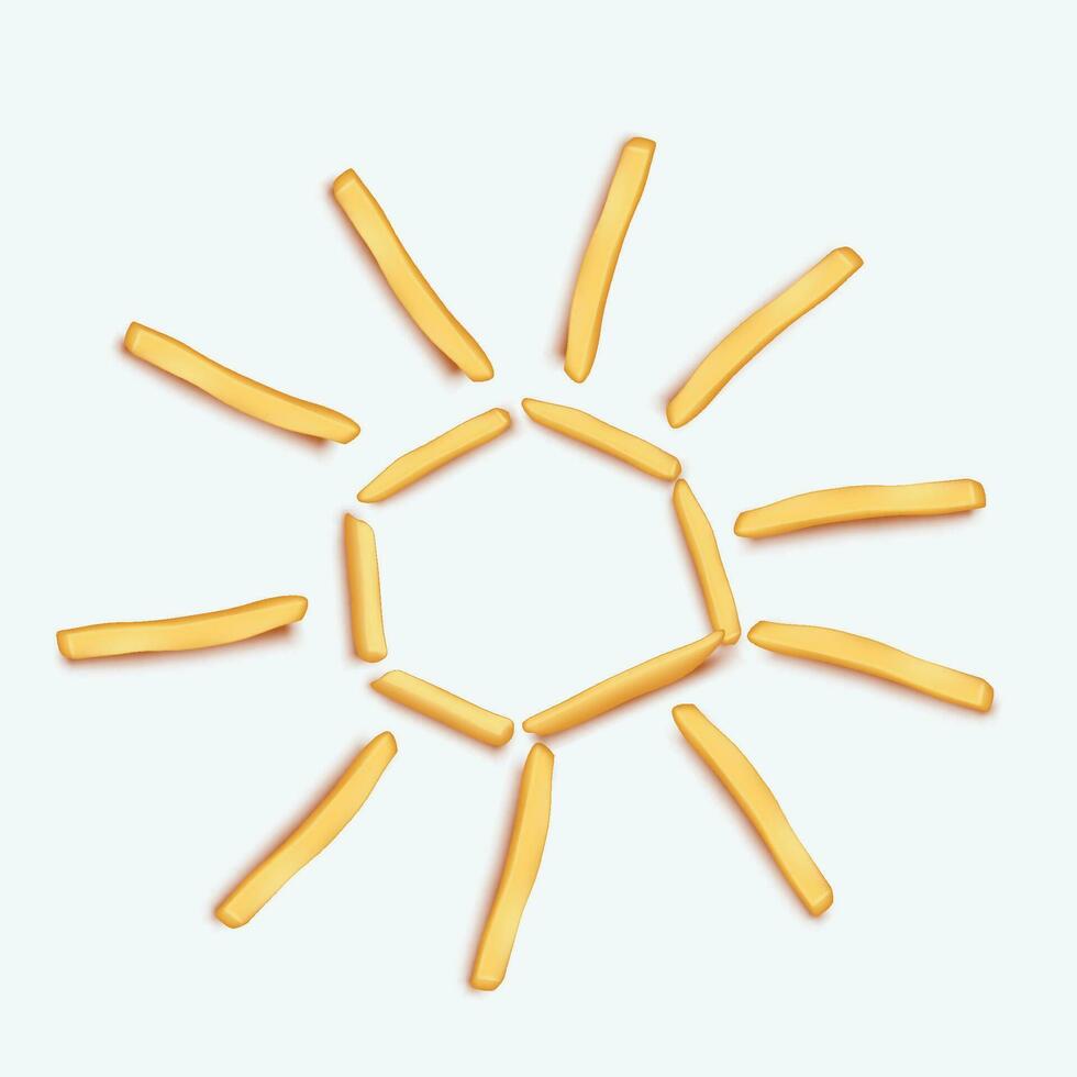 français frites Soleil vecteur