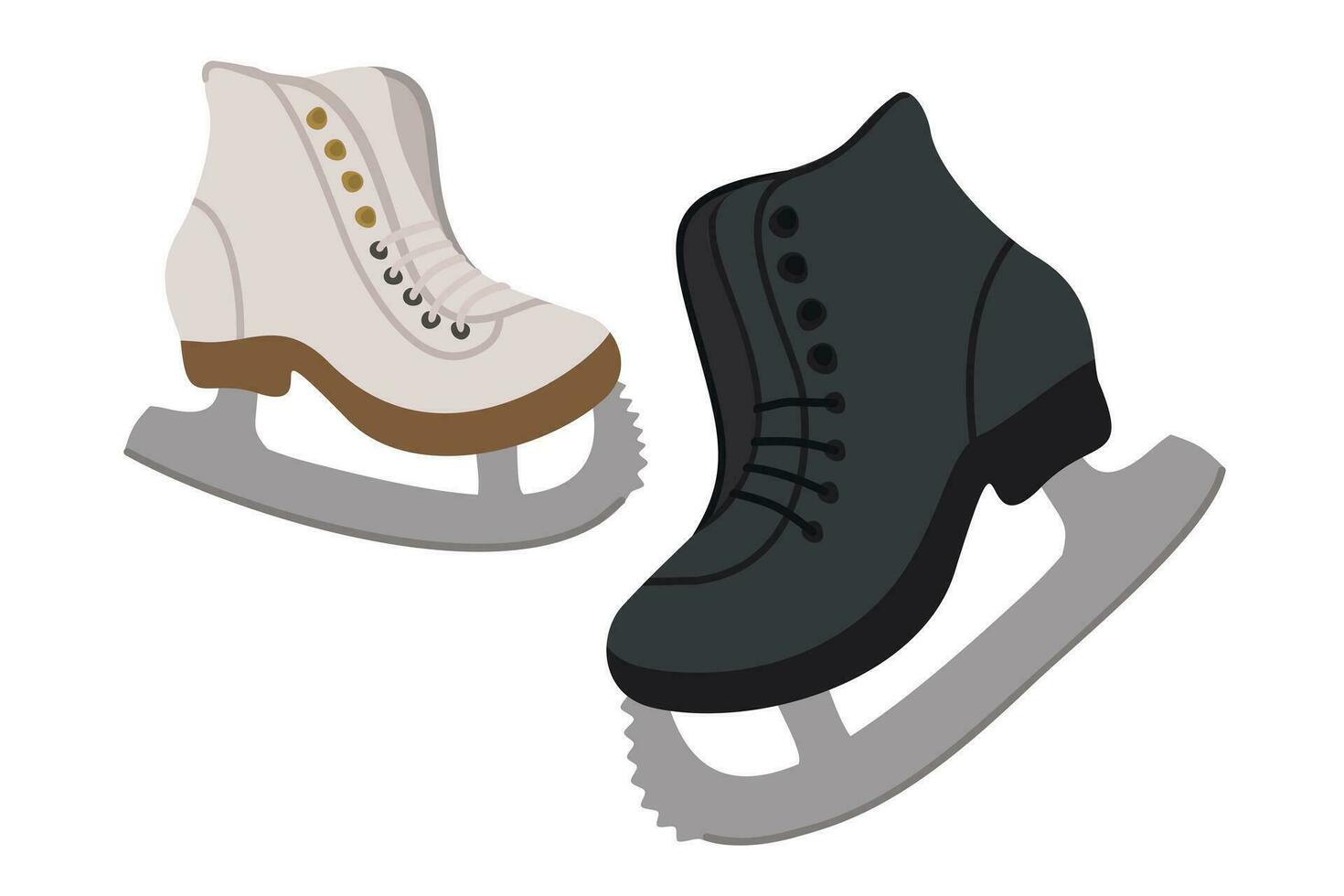 aux femmes et Pour des hommes patins. patinage concept. vecteur isolé illustration