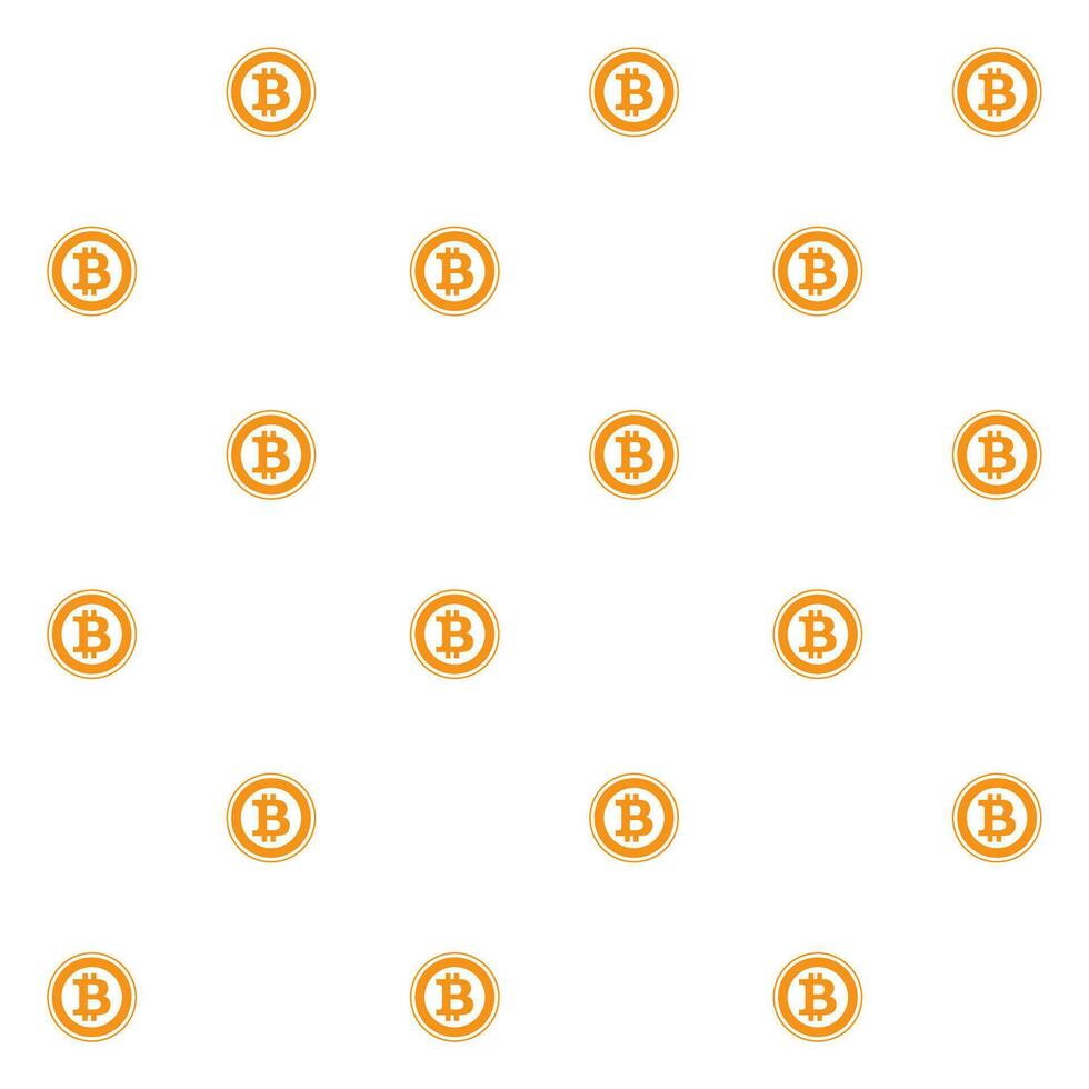bitcoin sans couture modèle plat. vecteur btc devise argent plat, exploitation minière et crypto-monnaie illustration