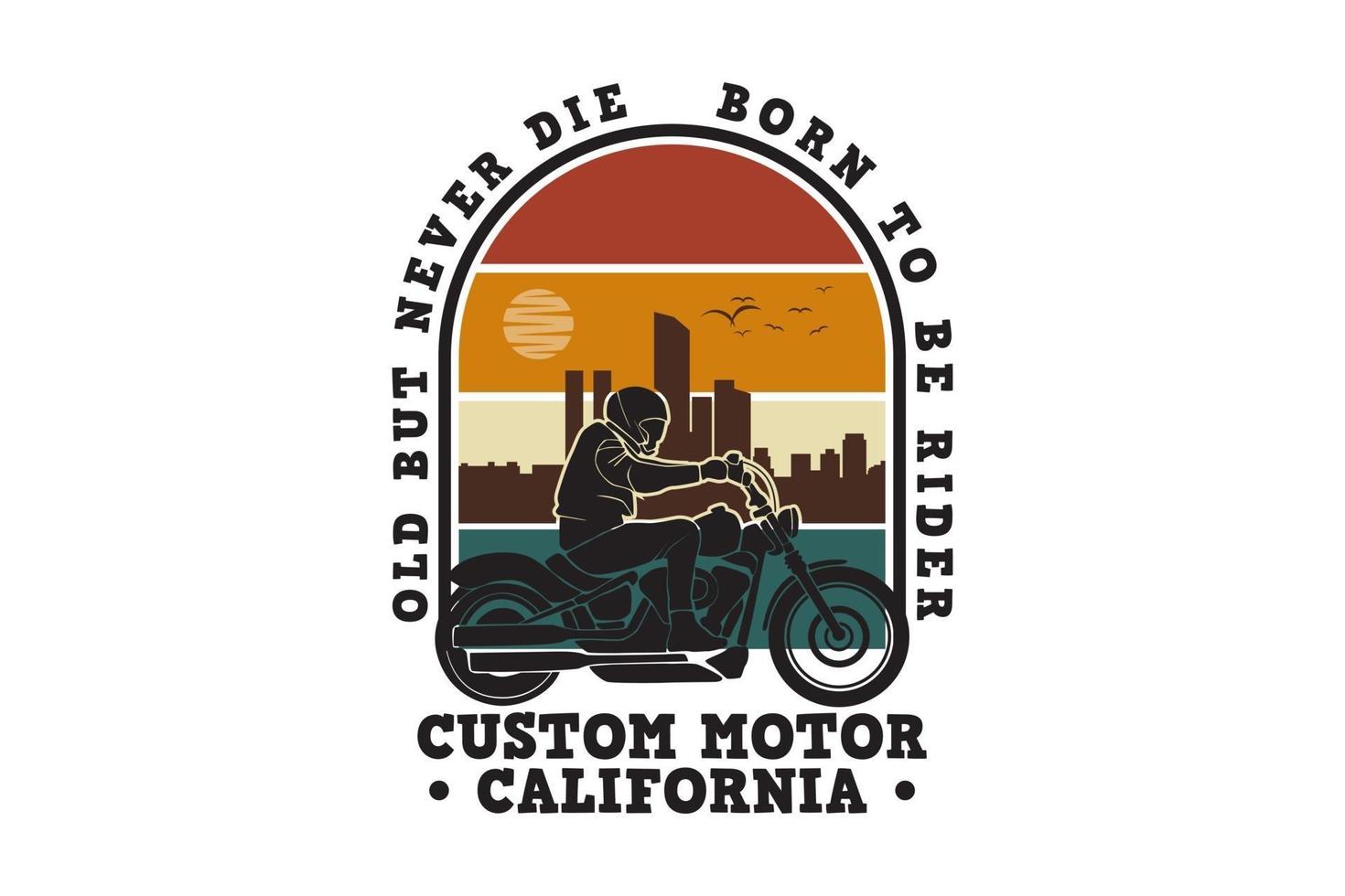 Californie de moteur personnalisé, style rétro de silhouette de conception vecteur