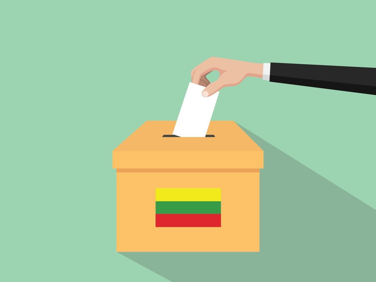 illustration de concept d'élection de vote de lituanie avec l'électeur de personnes vecteur