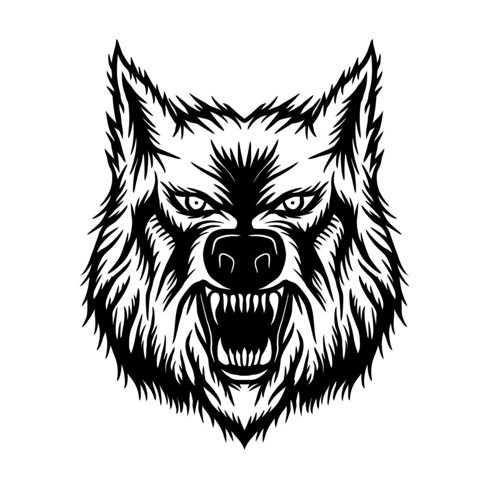 logo de mascotte tête de loup vecteur