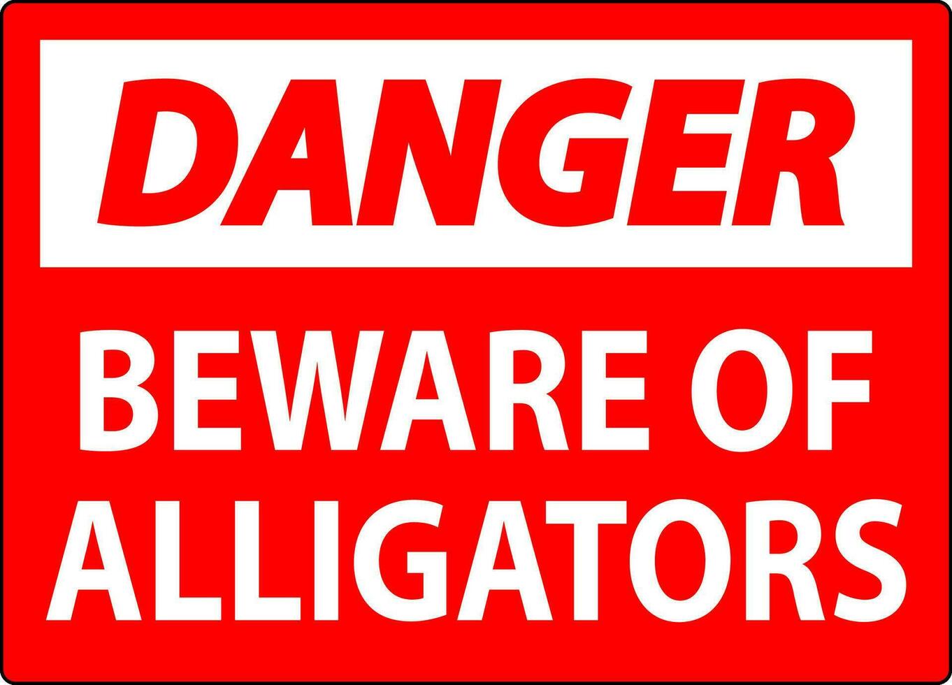 danger signe il faut se méfier de alligators vecteur