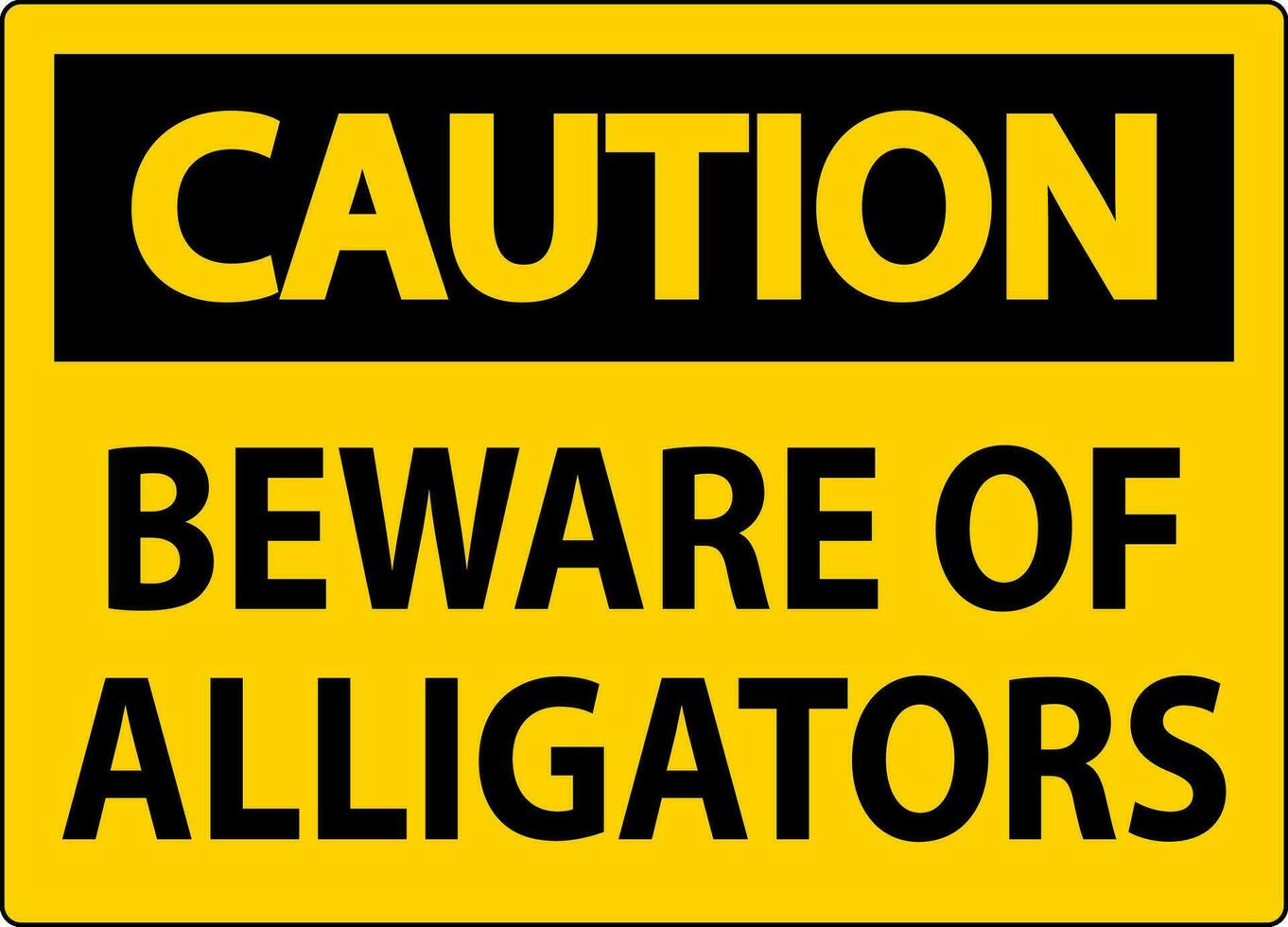 mise en garde signe il faut se méfier de alligators vecteur