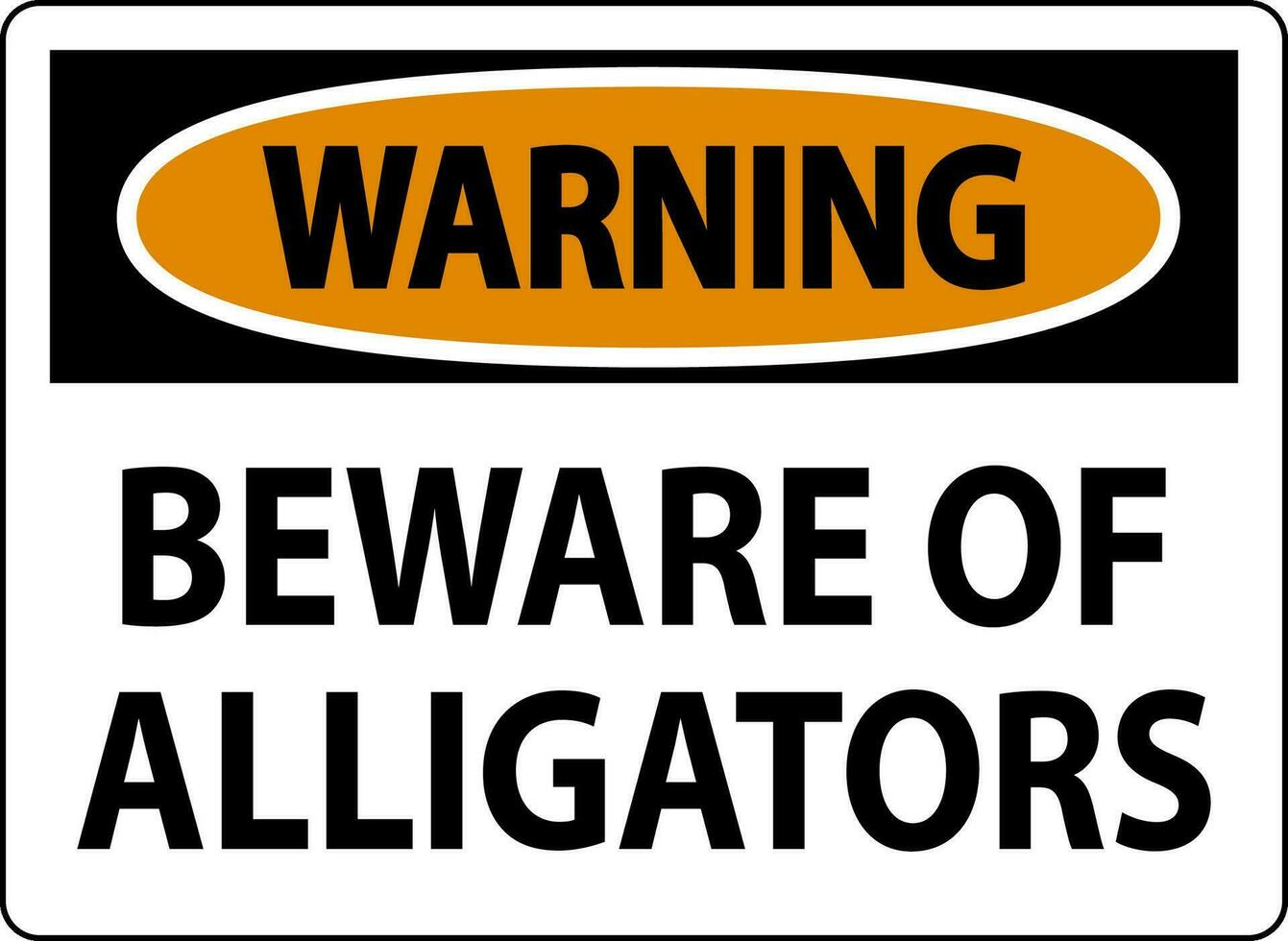 avertissement signe il faut se méfier de alligators vecteur
