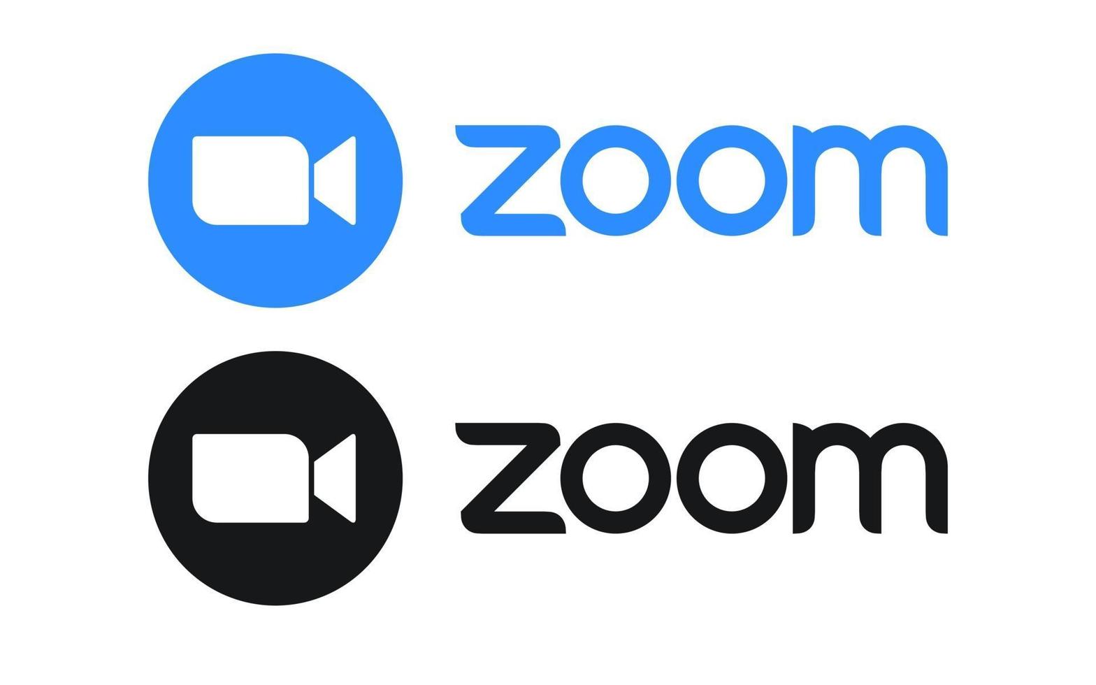 zoom icône de l'application de réunion vidéo vecteur