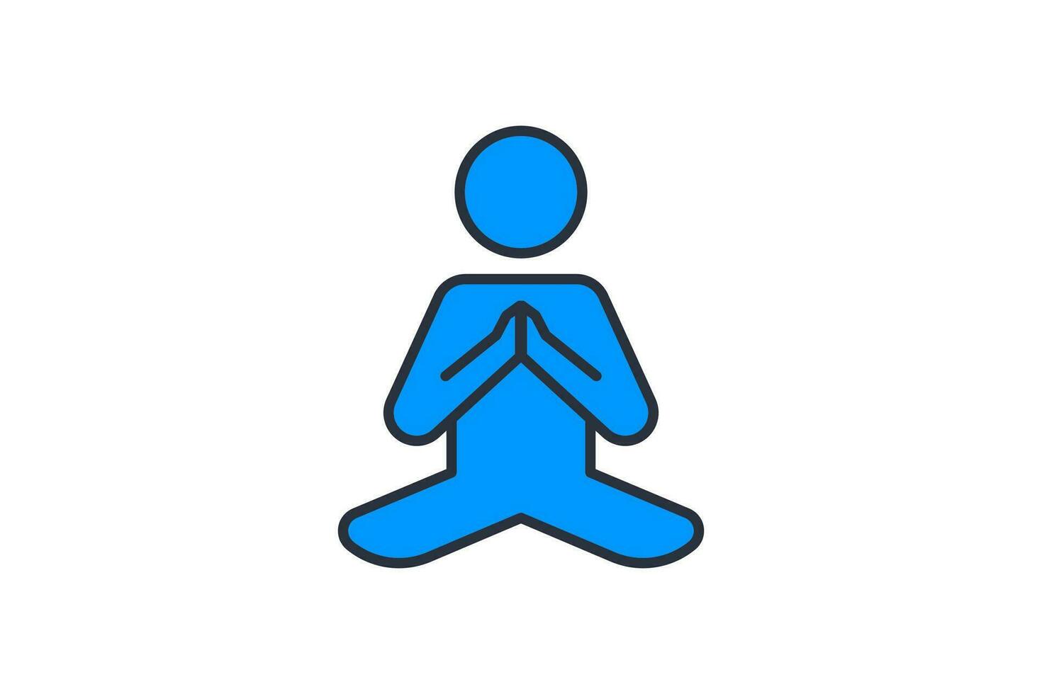 méditation icône. icône en relation à méditation, universel symbole pour méditation. plat ligne icône style. Facile vecteur conception modifiable