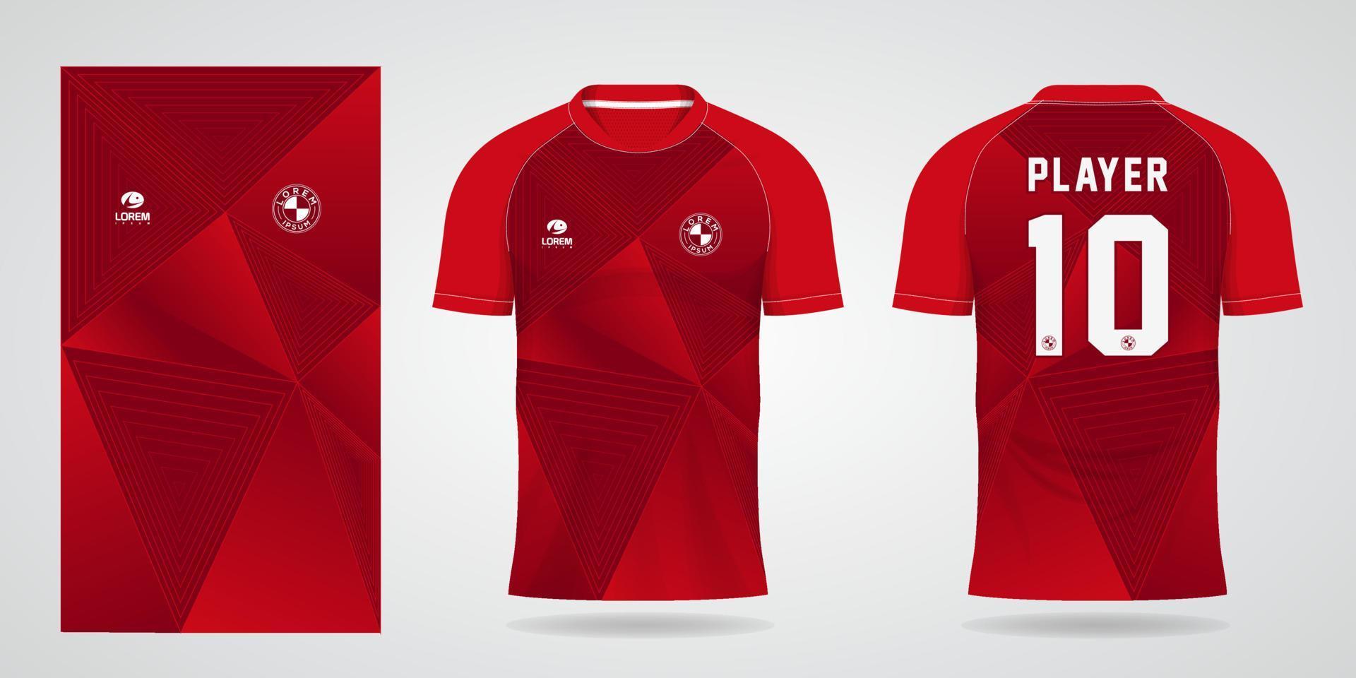 modèle de maillot rouge pour les uniformes d'équipe et la conception de t-shirt de football vecteur