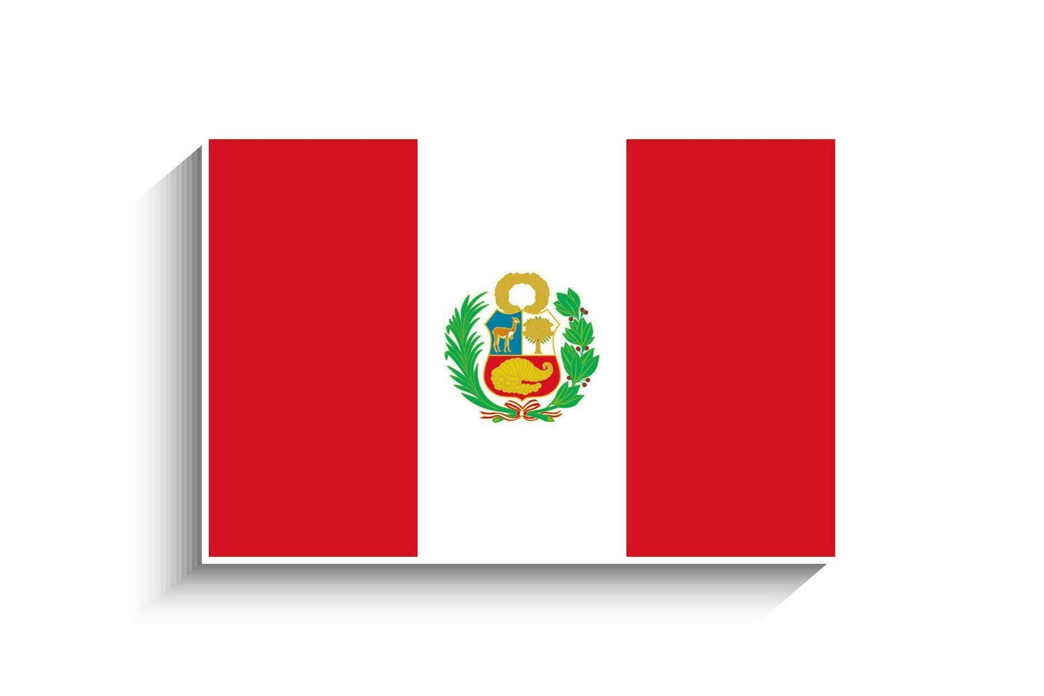 plat rectangle Pérou drapeau icône vecteur