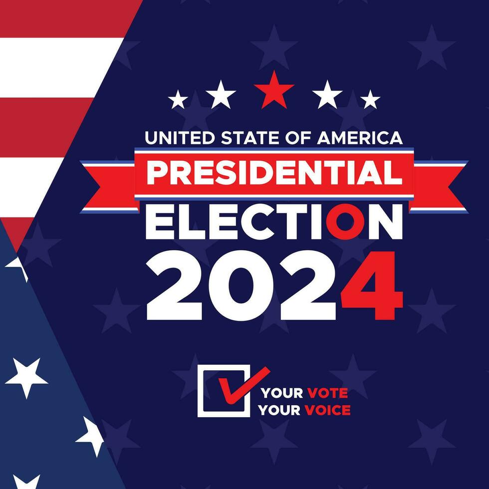 voter 2024. présidentiel élection journée dans uni États. élection 2024 Etats-Unis. politique élection campagne bannière. arrière-plan, poste, bannière, carte, affiche conception avec voter journée novembre 5 nous vecteur