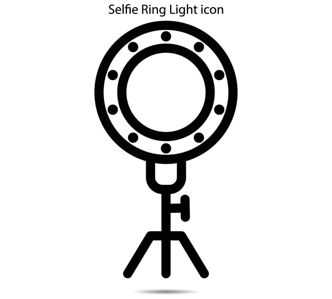 selfie bague lumière icône, vecteur illustration