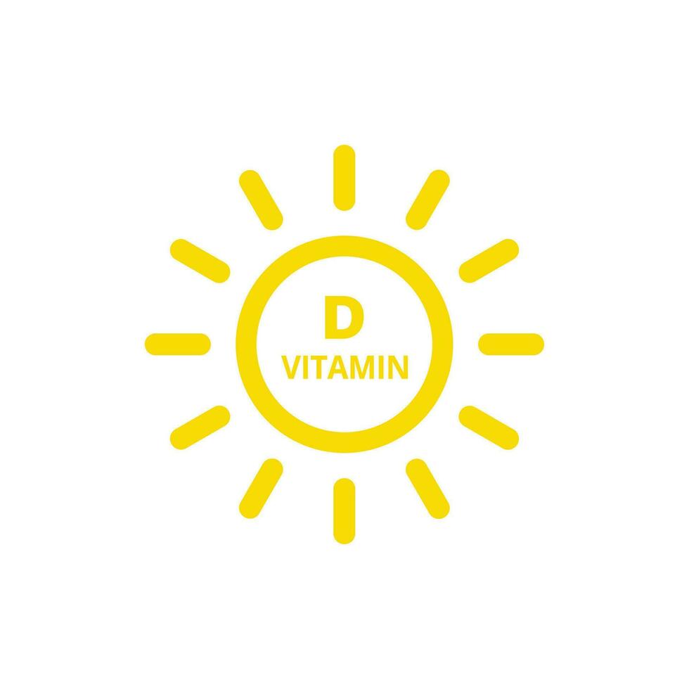 vitamine ré avec Soleil icône. vitamine ré icône avec Soleil vecteur illustration