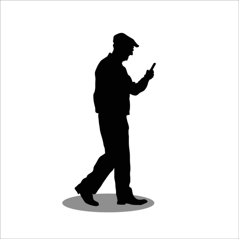 homme en utilisant téléphone Stock vecteur illustration