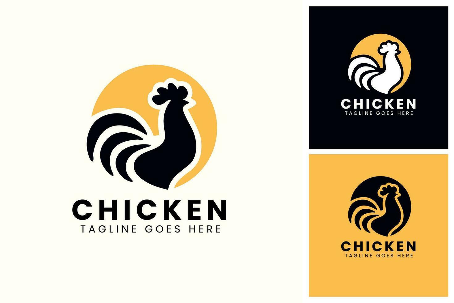 poulet agriculture logo conception modèle vecteur