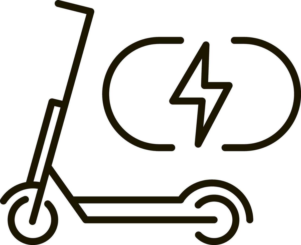 électrique scooter ligne icône illustration vecteur