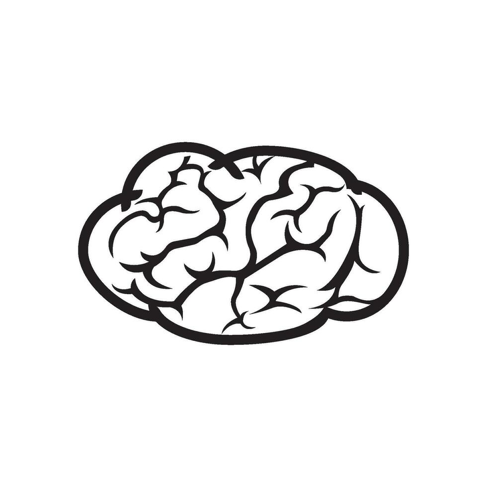 cerveau logo icône conception vecteur illustration