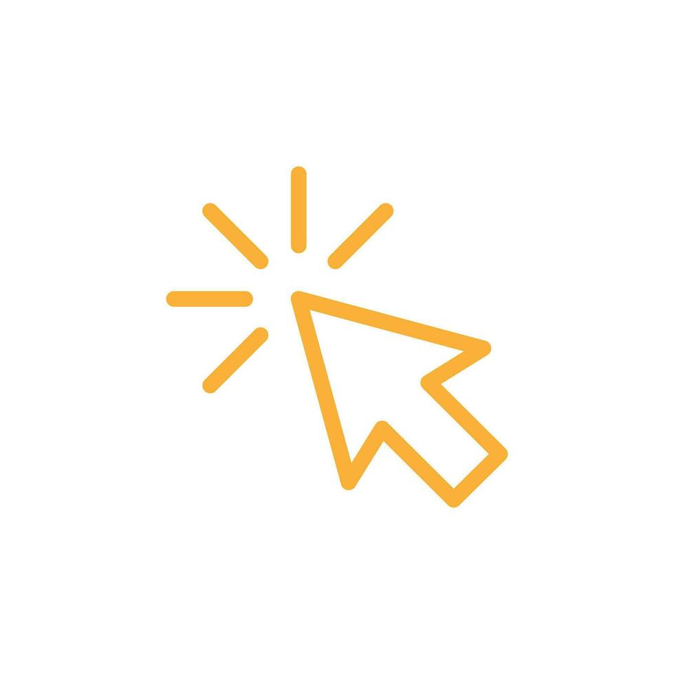 Orange le curseur ligne art icône. vecteur contour symbole dans branché plat style isolé sur blanc Contexte.