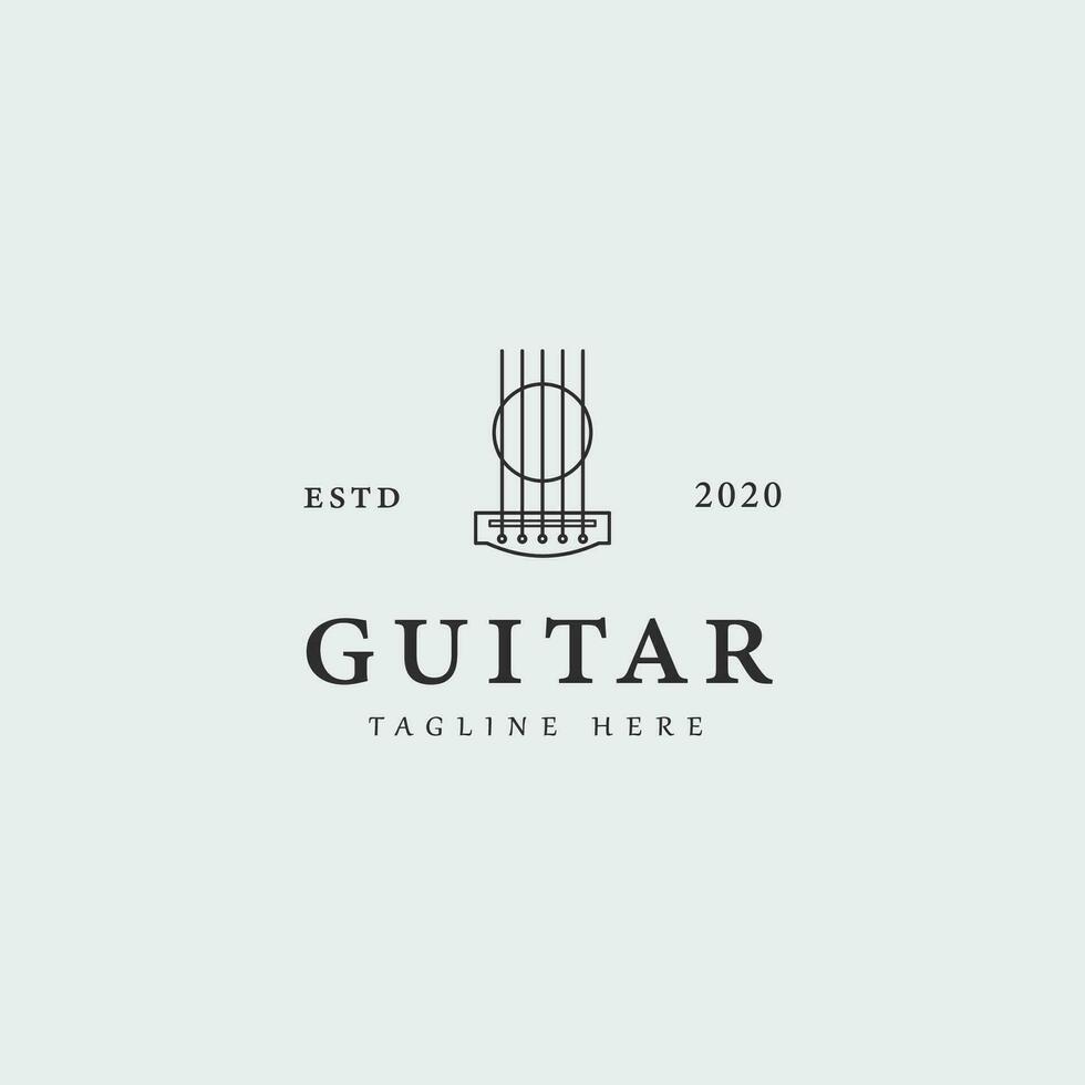 guitare ligne art logo vecteur illustration modèle graphique conception